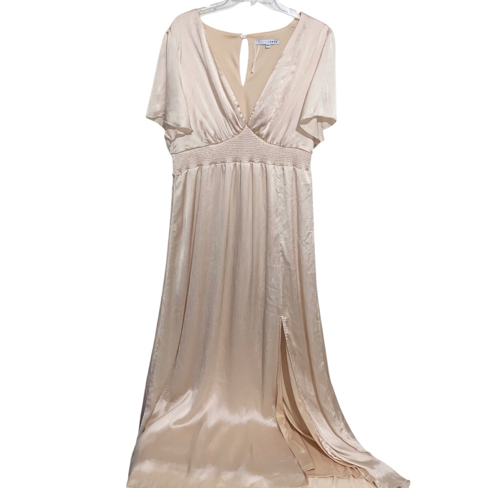 Baltic Born Dress Womens XXL Prague Satin Long Maxi Champagne Formal Party